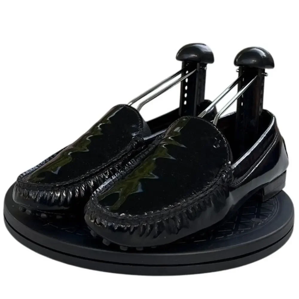 Women's Tod's Patent Leather Slip-On Business Preppy Penny Loafer SZ 6 Black